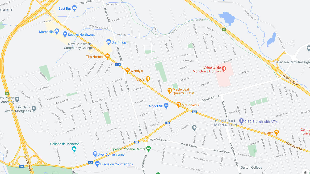 Map of the areas we service in Moncton